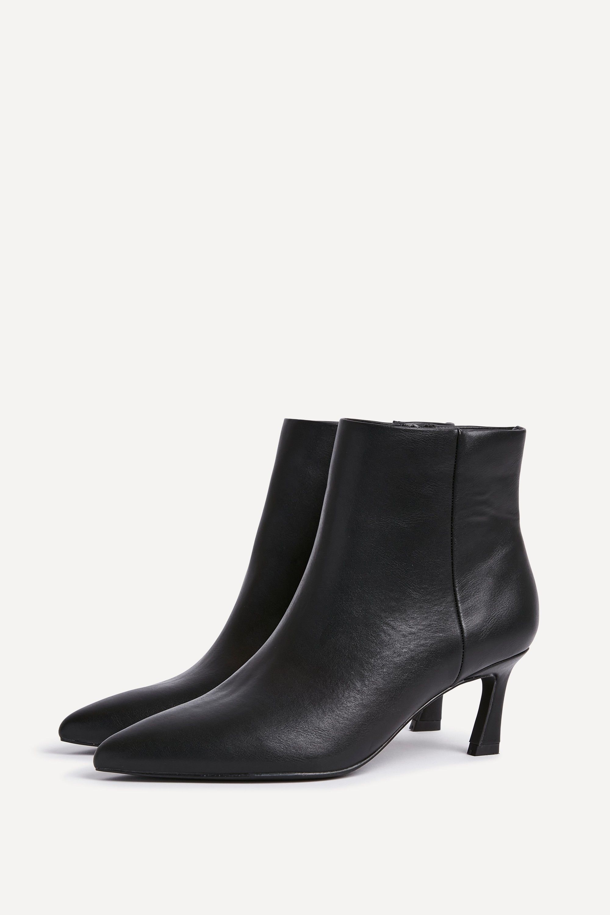 Linzi Secured Black Faux Leather Pointed Toe Stiletto Ankle Boot image 5