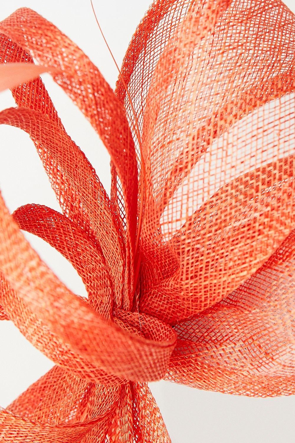 Coast Loop Feather Headband Fascinator Orange image 3