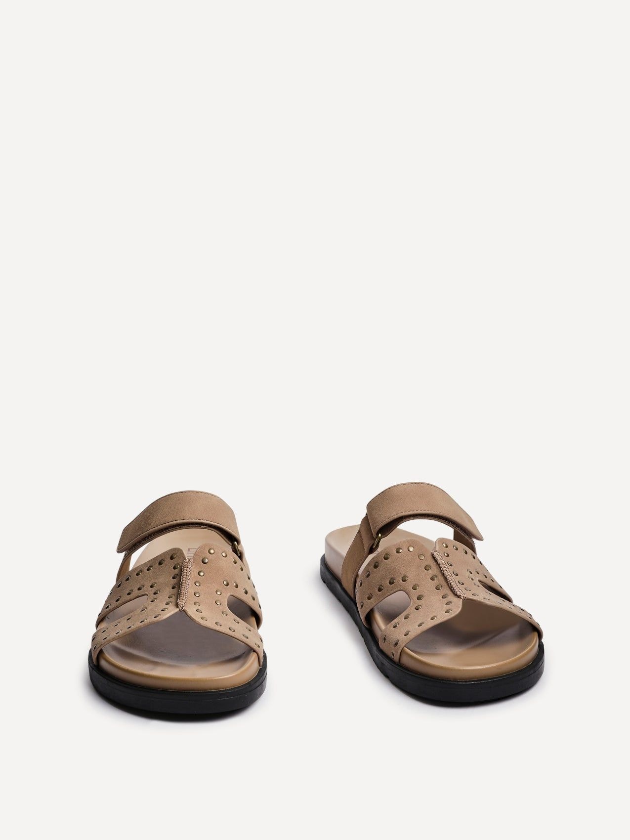 Linzi Karma Mocha Nubuck Studded Linked Design Sandal image 3