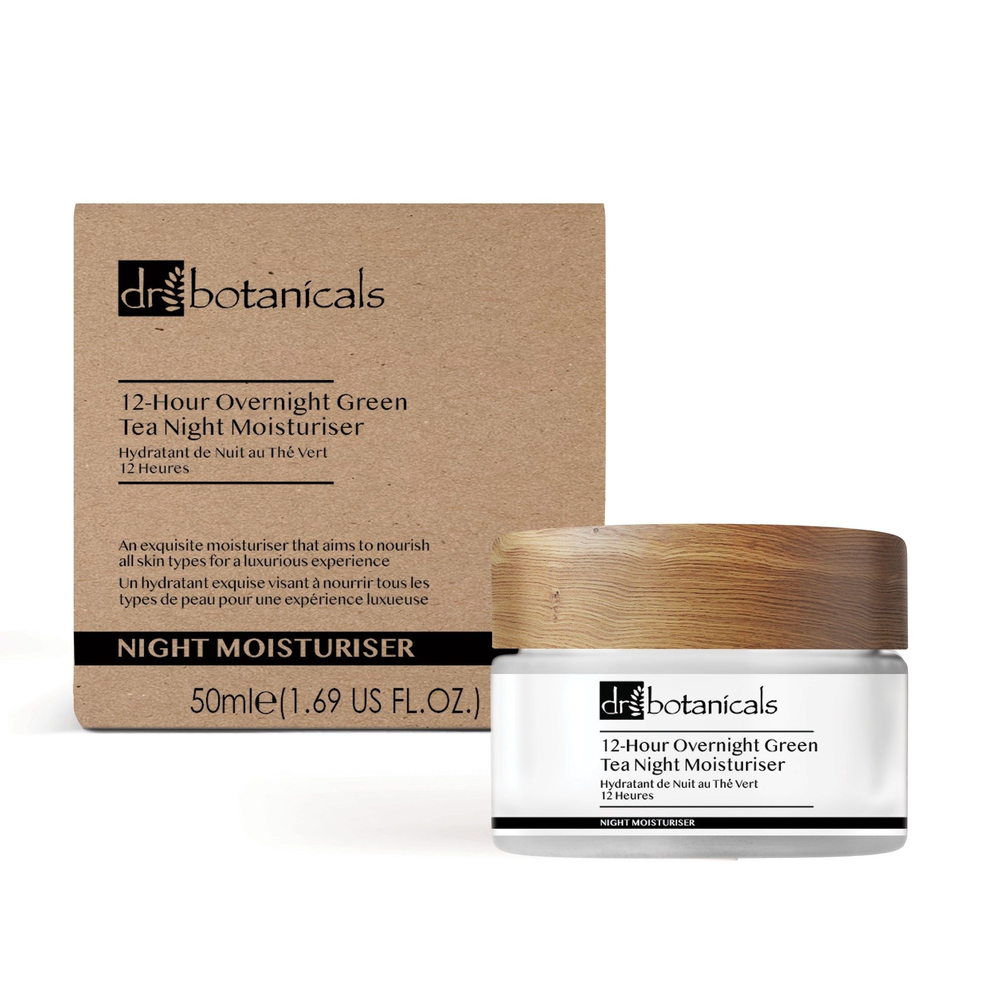 Dr. Botanicals 12-Hour Overnight Green Tea Night Moisturiser 50ml x 2 Duo Pack image 3