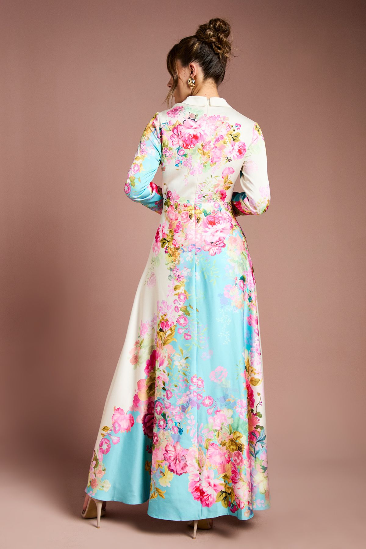 Coast Placement Print Wrap Front Gown Multi image 3