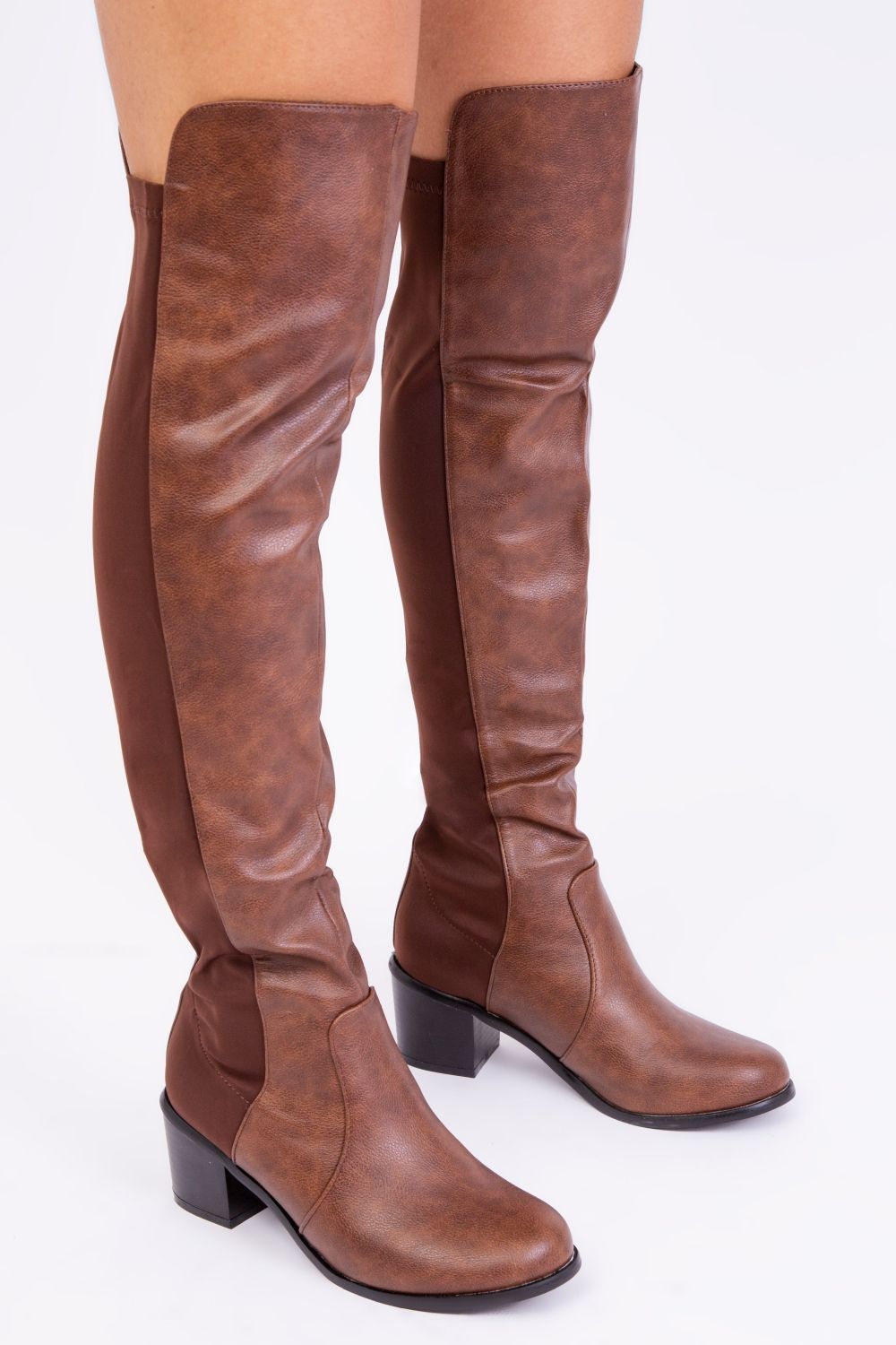 Where's That From 'Britta' Thigh High Mid Heeled Boots image 1