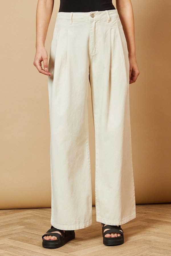 Oasis Pleat Front Ecru Jean Ecru
