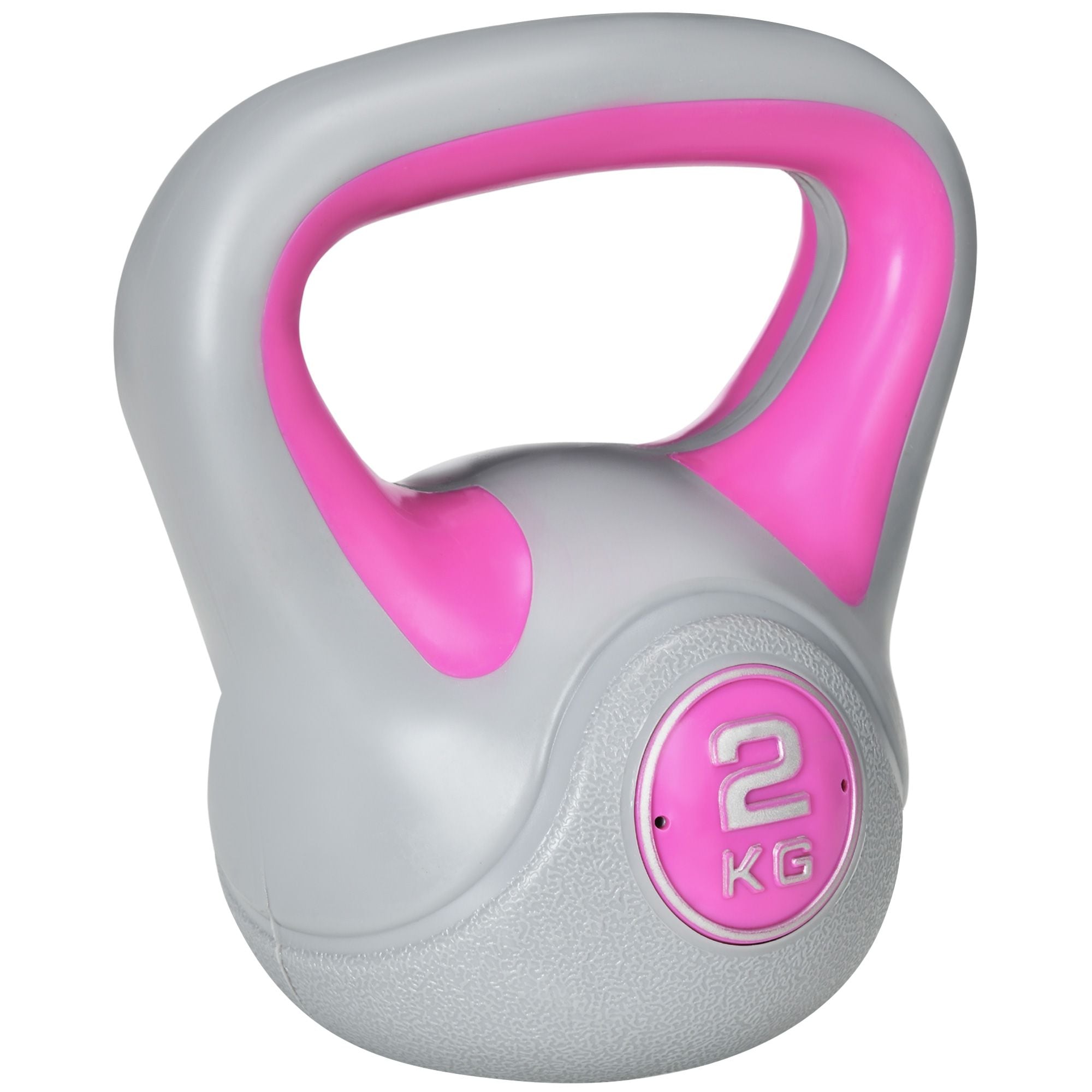 SPORTNOW 2kg Kettle Bell with Handle for Home Gym, Pink and Grey image 2