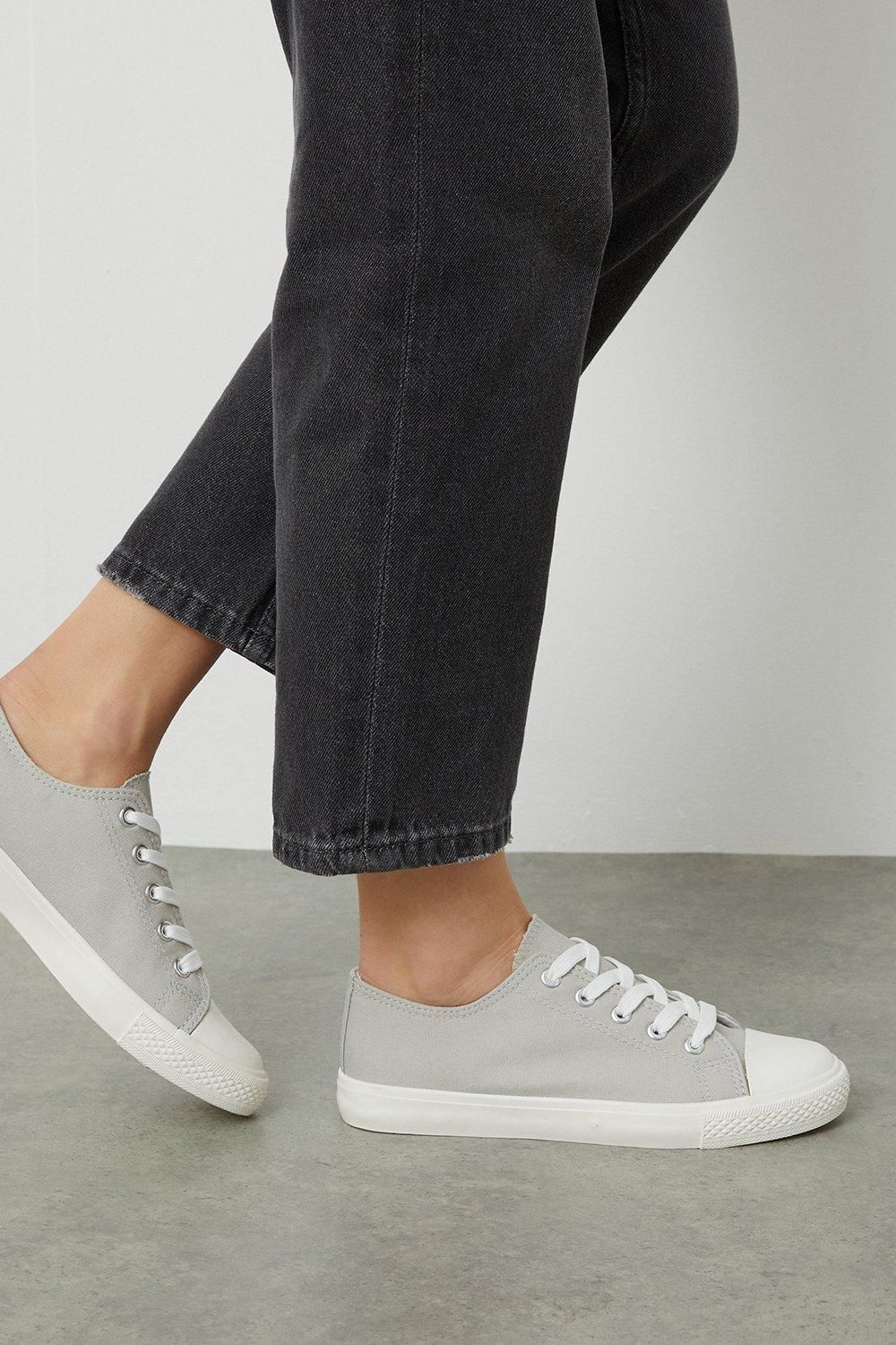 Dorothy Perkins Grey Icon Canvas Trainers Grey
