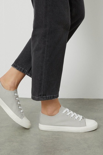 Dorothy Perkins Grey Icon Canvas Trainers Grey