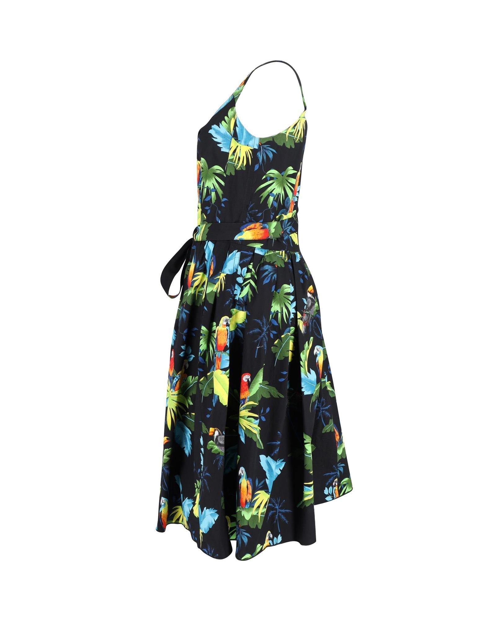 Marc Jacobs Preloved Tropical Bird Print Midi Dress Wo - Multicolor image 2