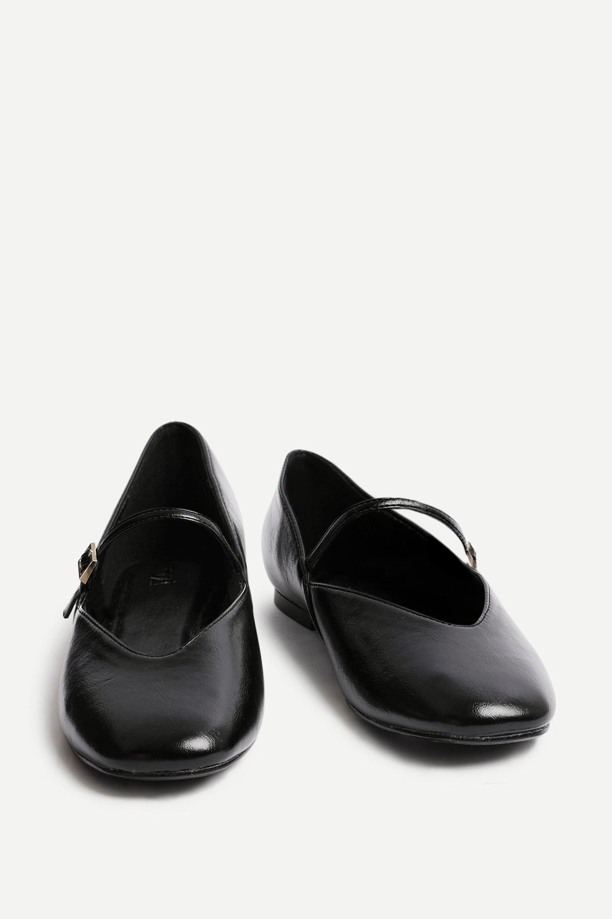 Linzi Hush Black Faux Leather Mary Jane Style Flats image 3