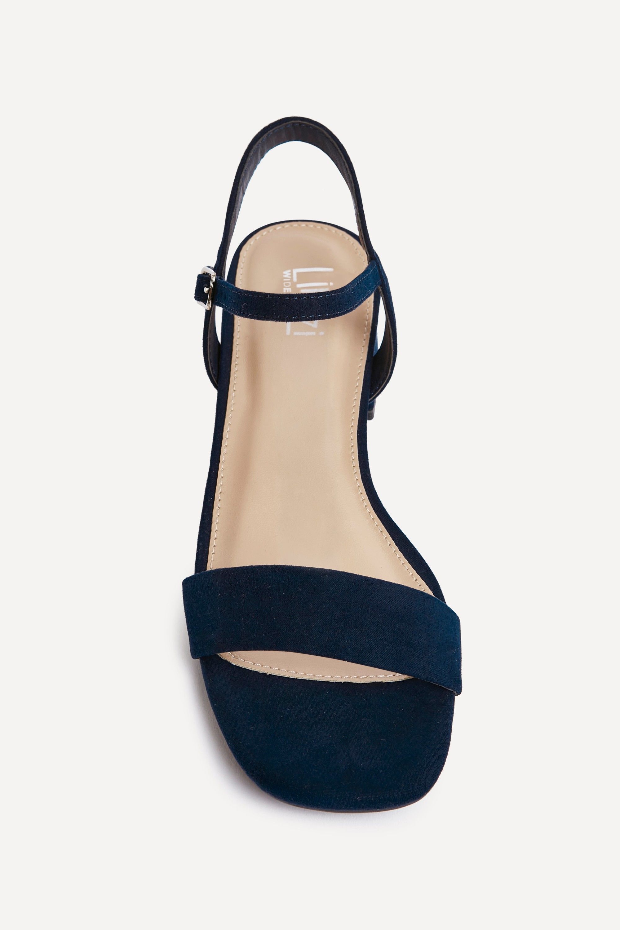 Linzi Carlie Wide Fit Navy Faux Suede Low Block Heel image 4