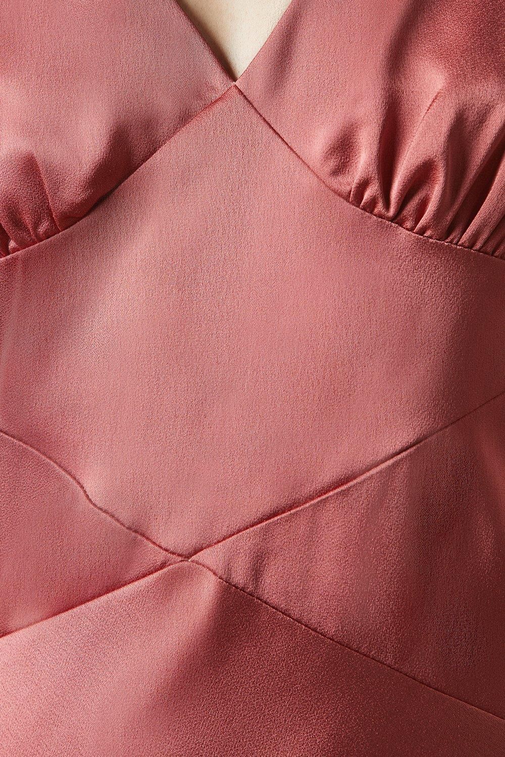 Oasis Occasion Velvet Tie Satin Maxi Dress Terracotta image 5