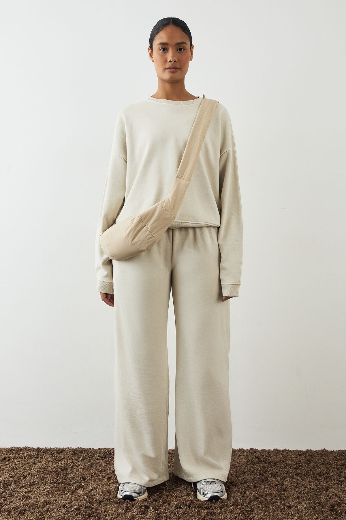 DSGN Studio DSGN Studio Premium Heavyweight Washed Straight Leg Jogger Ecru image 5