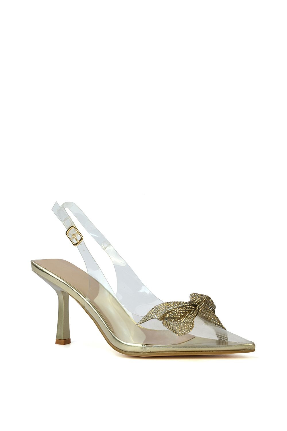 XY London 'Alaina' Perspex Slingback Stiletto Heel Court Shoes image 2