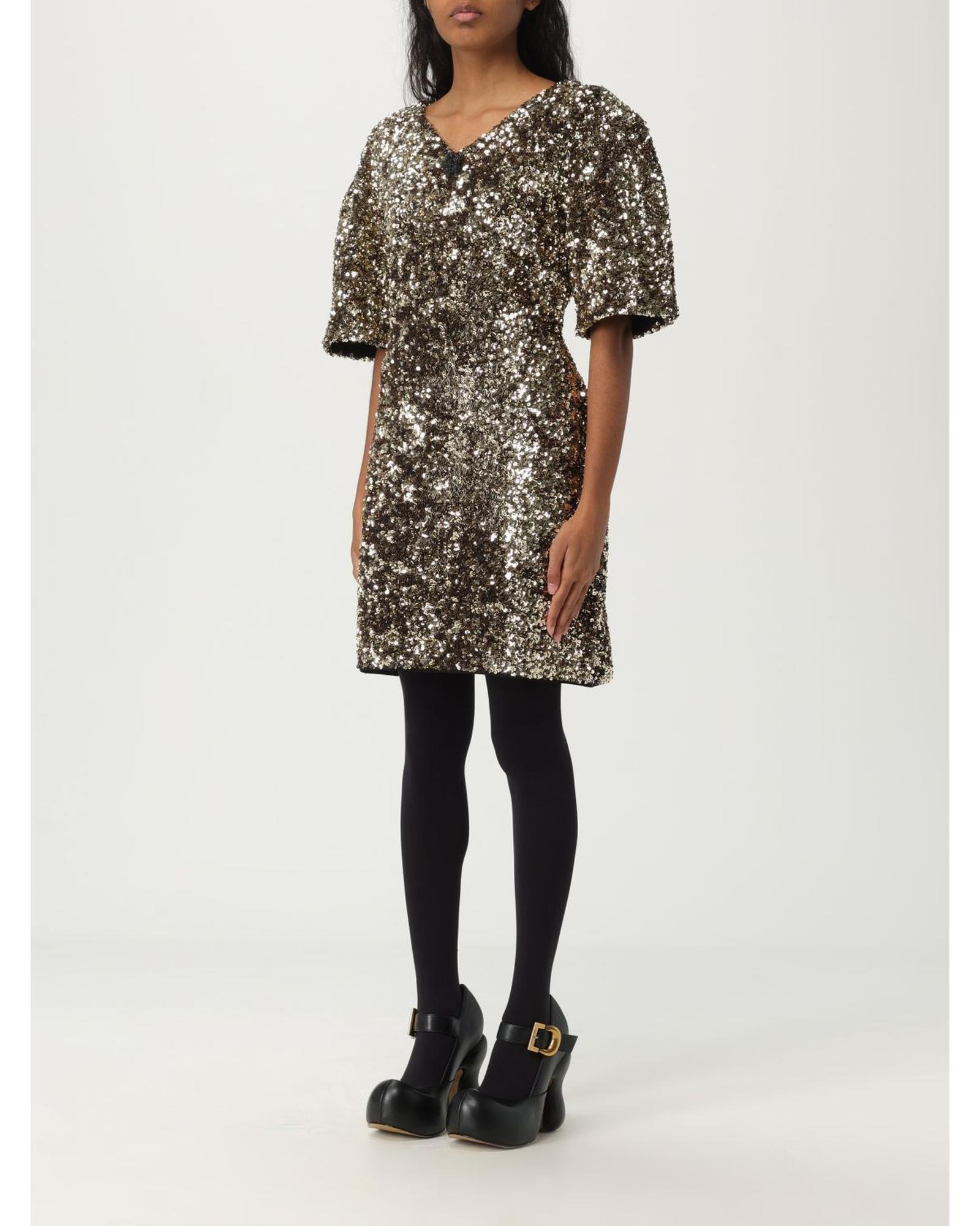 Marc Jacobs Sequin Mini Dress Wo - Gold image 3