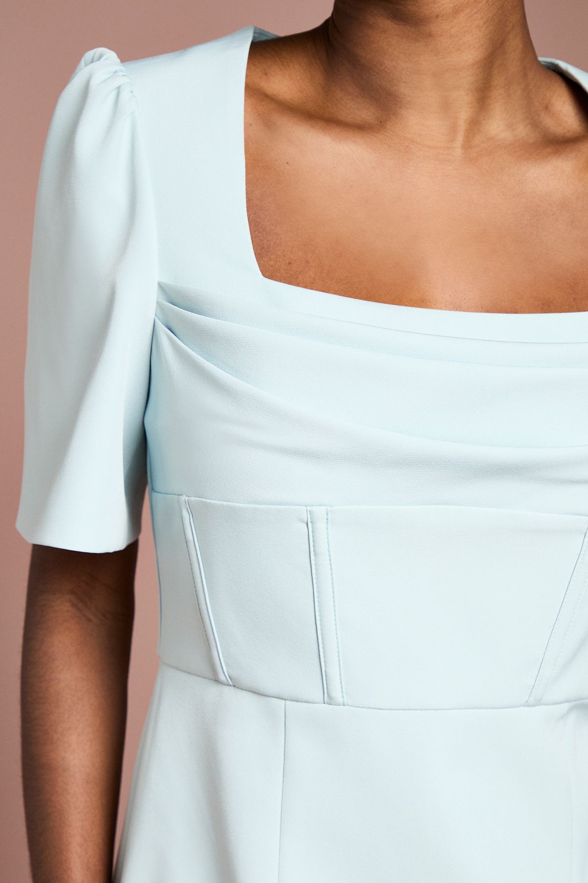 Coast Short Sleeve Corset Pencil Dress Duck Egg image 5