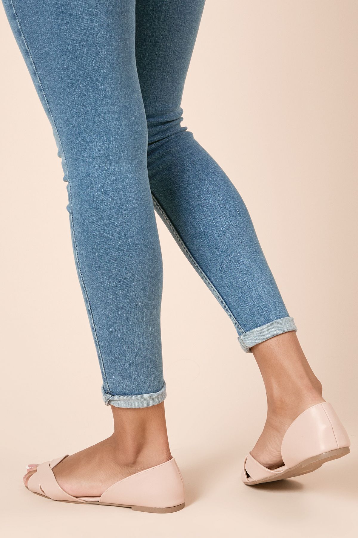 Dorothy Perkins Maddie Open Toe Ballet Pumps Blush image 4
