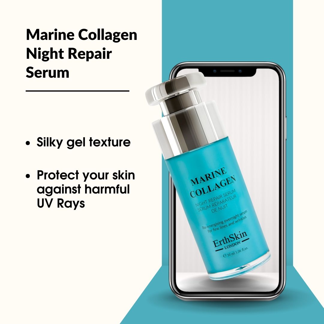 Erth Skin London 2x Marine Collagen Night Repair Serum 30ml image 5