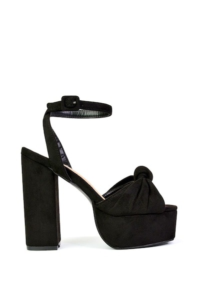 XY London 'Lillian' Peep Toe Strappy Chunky Block High Heel Platform Shoes
