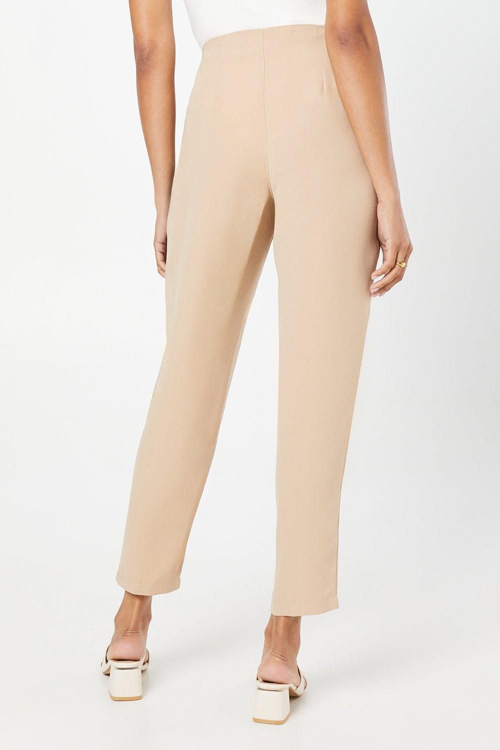 Dorothy Perkins Button Front Slim Leg Trouser Camel image 3