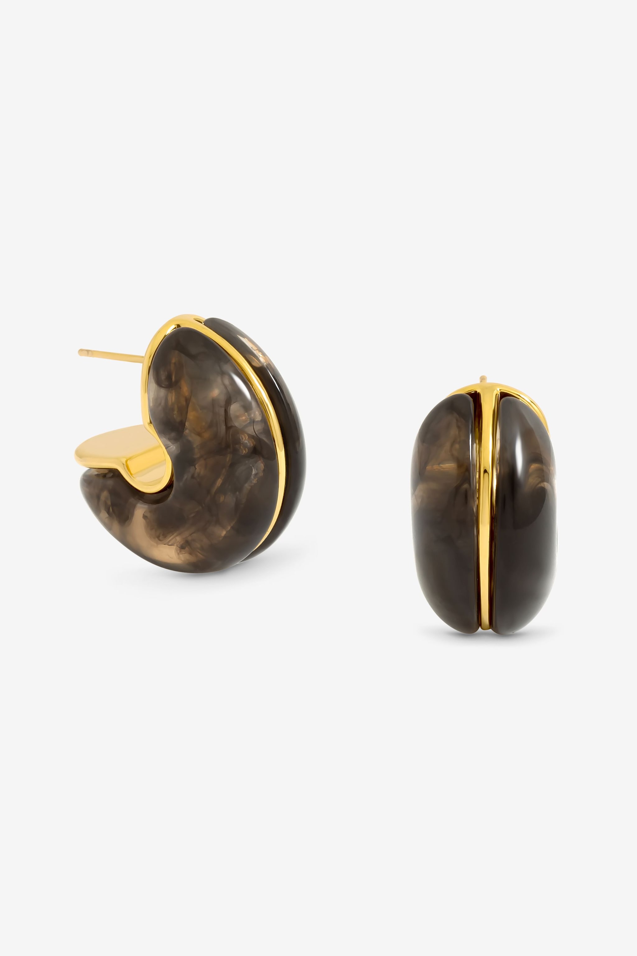 Jon Richard Black Resin Hoop Earrings image 1