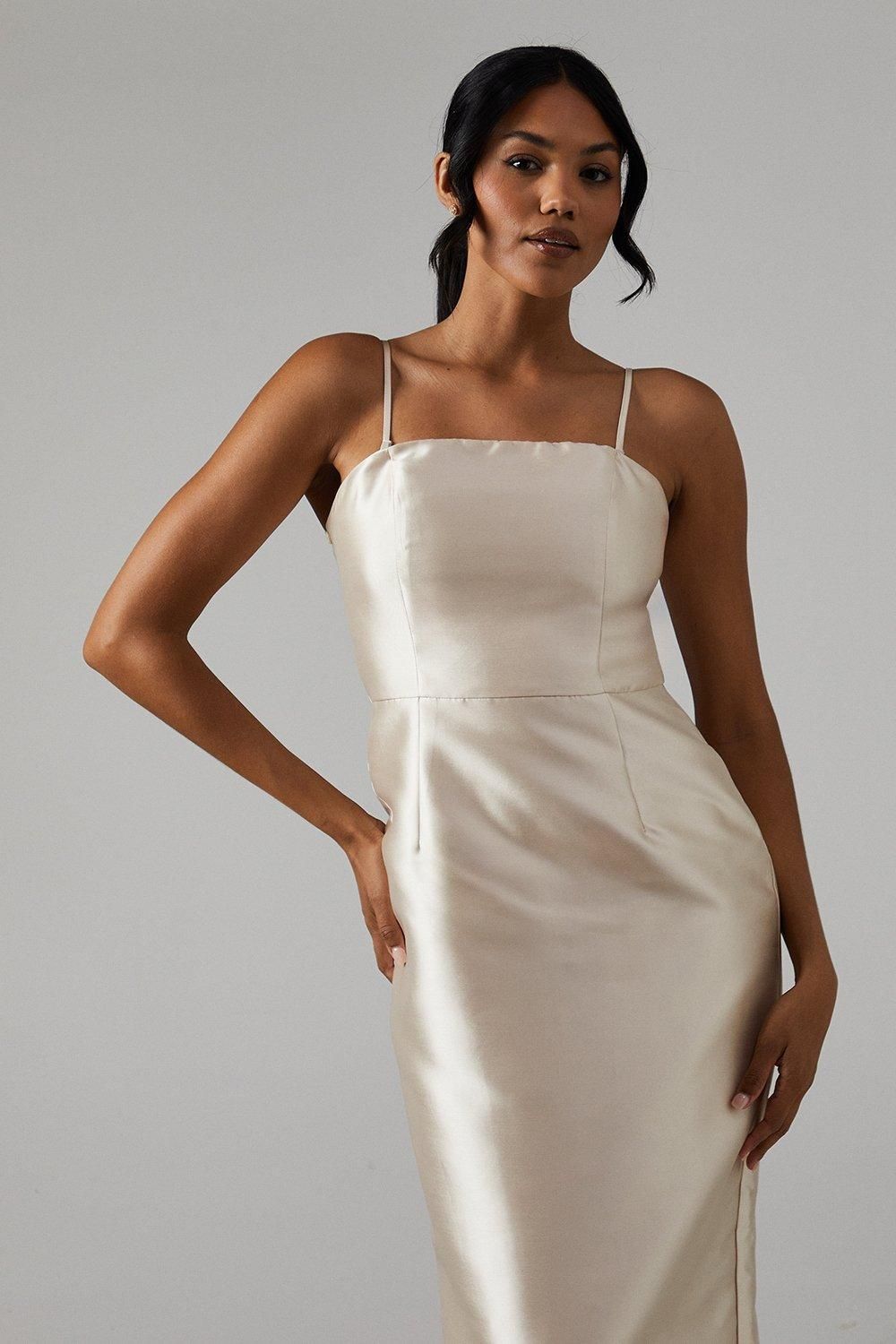 Coast Detachable Shrug Twill Bridesmaid Dress Champagne image 4