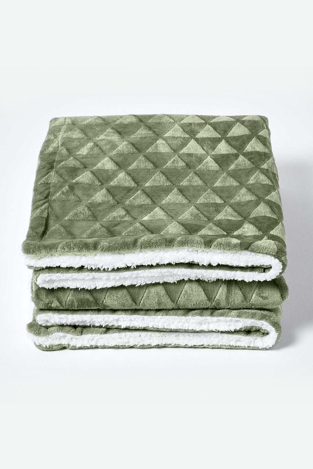 Homescapes Geometric Triangle Velvet Throw image 2