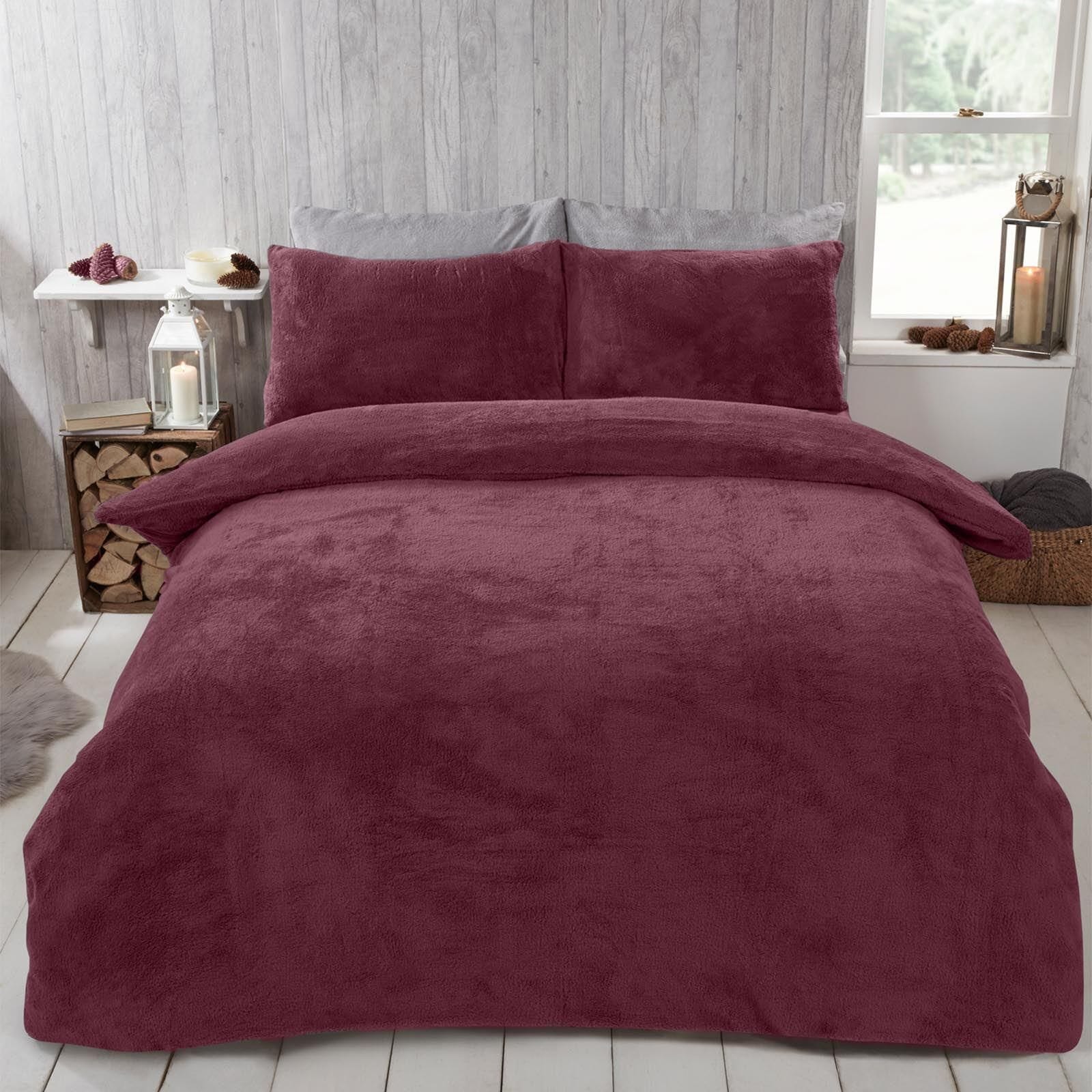 OHS Thermal Soft Teddy Fleece Duvet Cover Bedding Set image 1