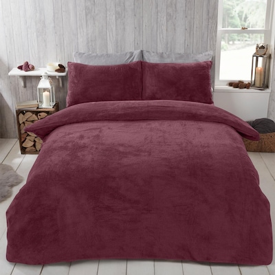 OHS Thermal Soft Teddy Fleece Duvet Cover Bedding Set