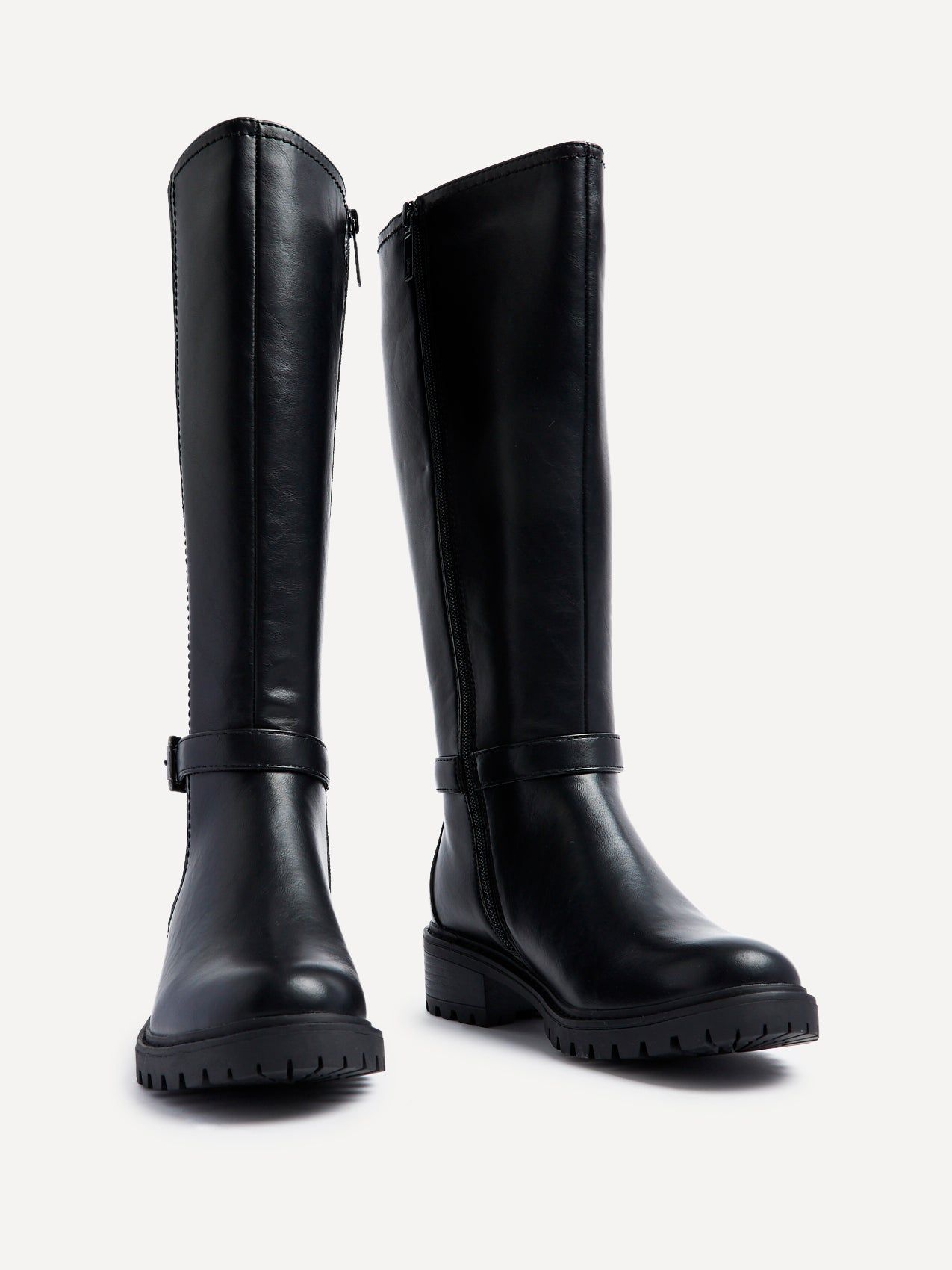 Linzi Gilded Black Faux Leather High Leg Boot image 3