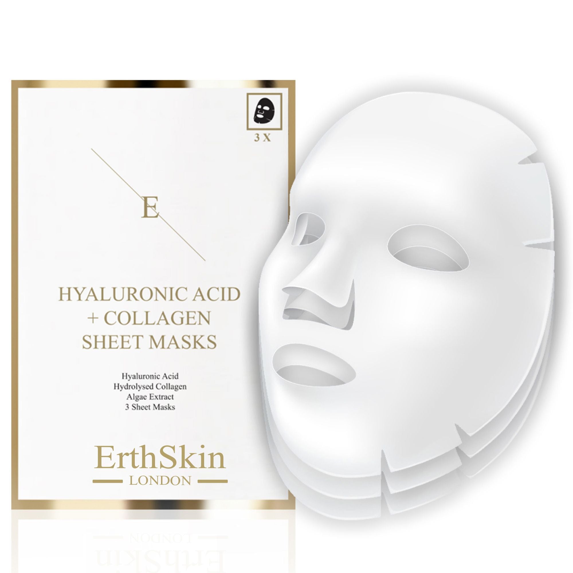 Erth Skin London Hydrating Trio: Makeup Remover 150ml + HA Toner 150ml & H. Collagen Sheet Mask image 4