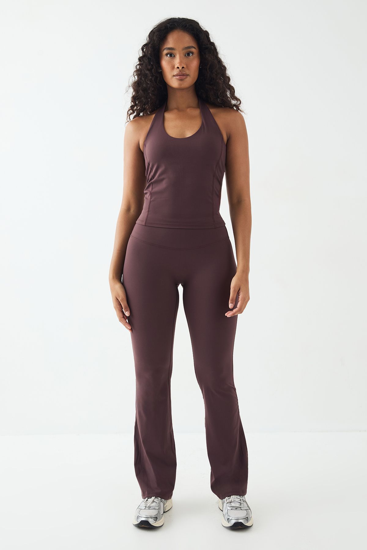 DSGN Studio DSGN Studio Petite High Waist Ultra Sculpt Yoga Flared Legging Chocolate image 5