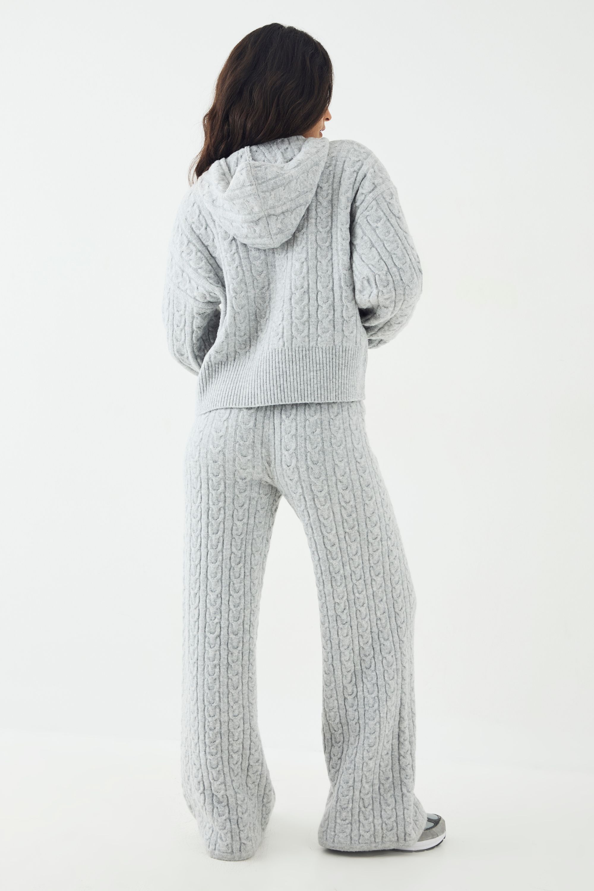 DSGN Studio DSGN Studio Cable Knit Straight Leg Trouser Ash Grey image 2