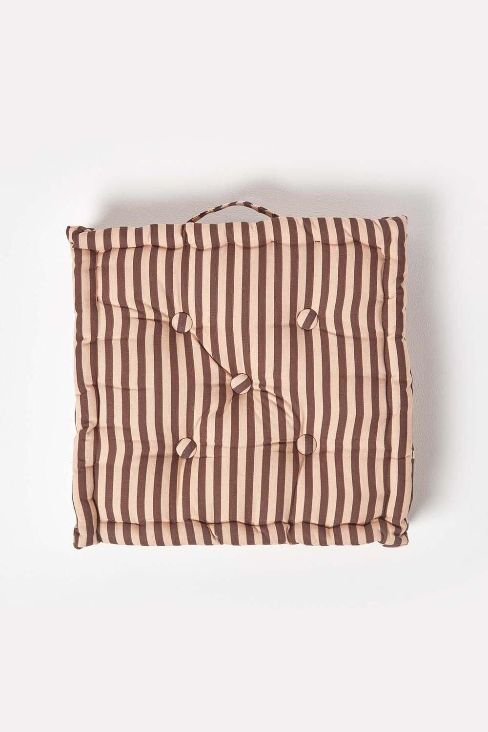 Homescapes Cotton Thin Stripe Floor Cushion image 3