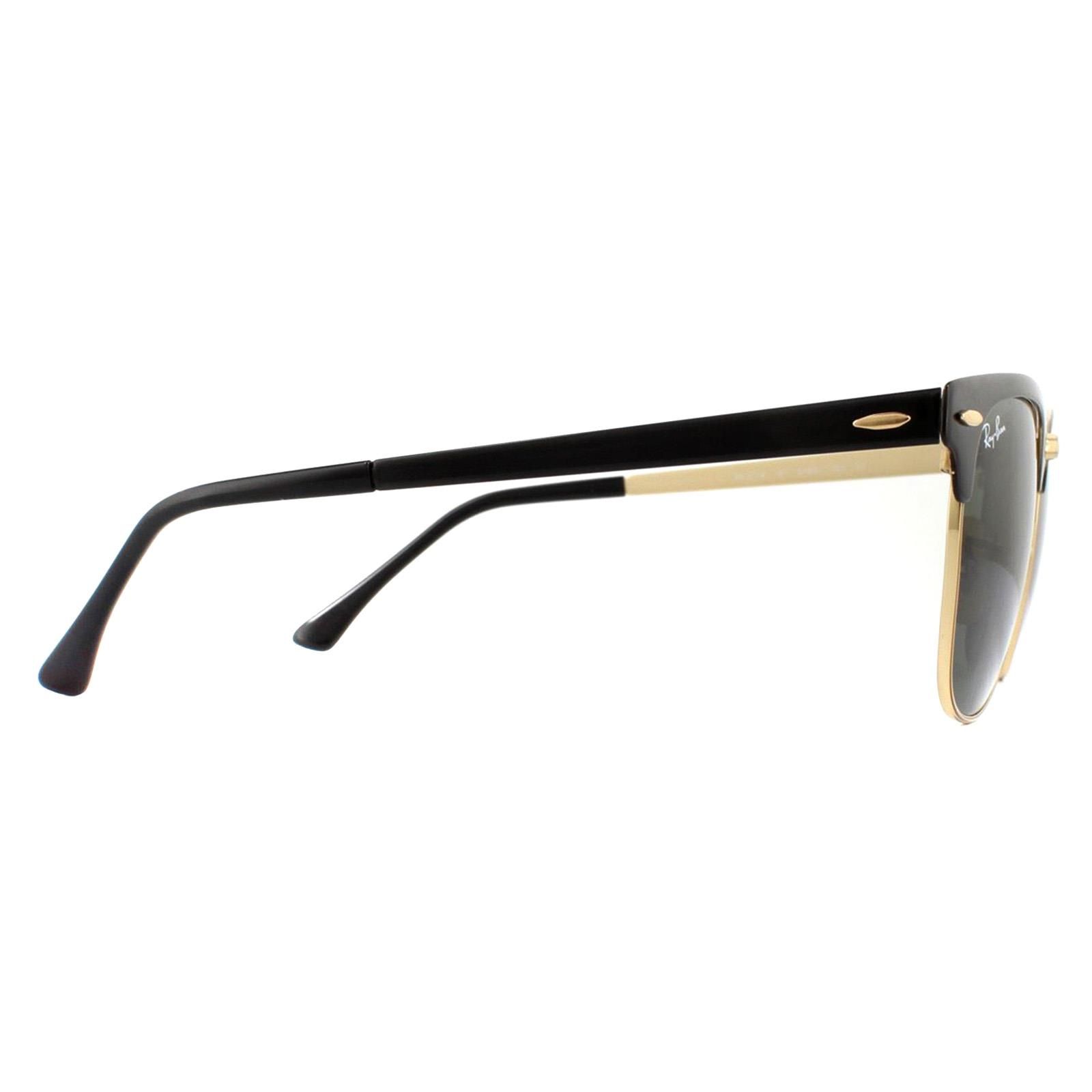 Ray-Ban Round Gold Top On Black Green Clubmaster Metal RB3716 Sunglasses image 4