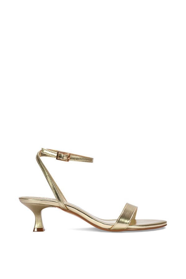 XY London 'Antonia' Kitten Low Heel Strappy Sandal Two Part Heeled Shoes