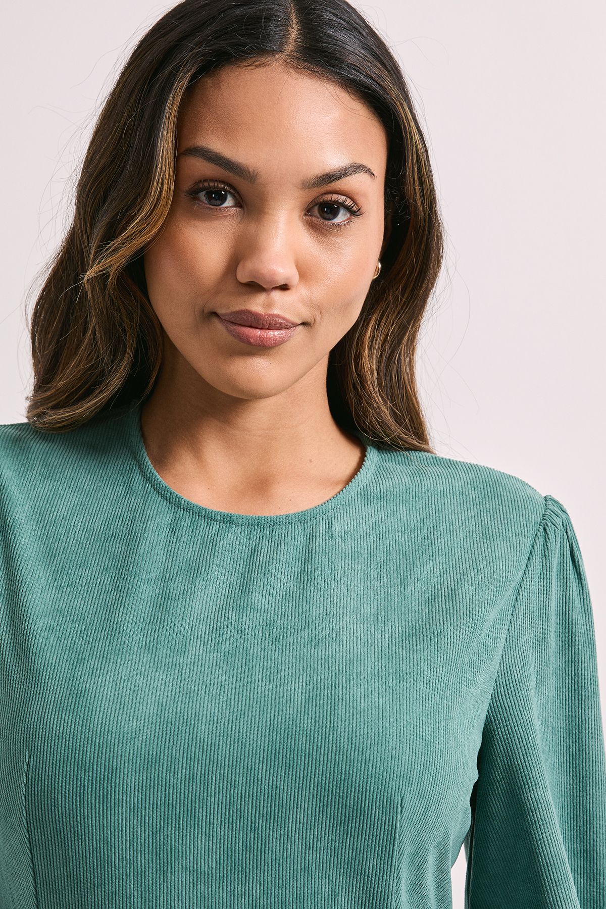 Dorothy Perkins Seam Detail Cord Mini Dress Green image 4