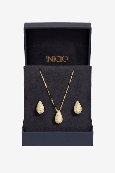 Inicio Gold Plated Cubic Zirconia Teardrop Set - Gift Box