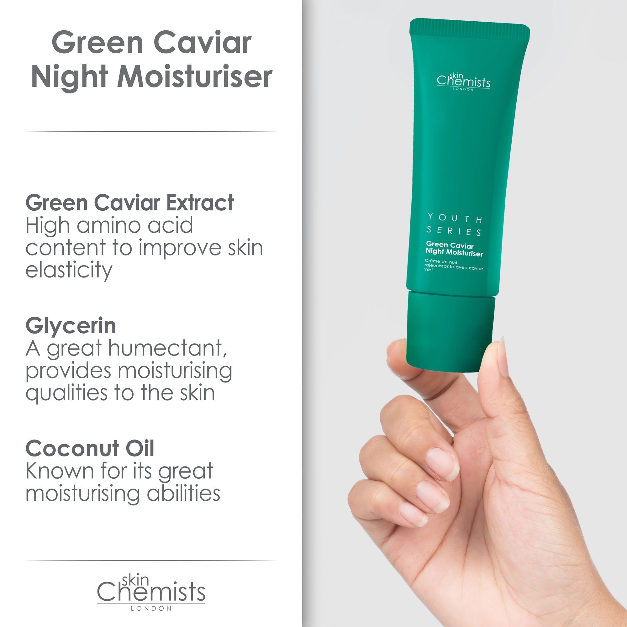 skinChemists Youth Series Green Caviar Night Moisturiser 50ml x 2 Duo Pack image 5