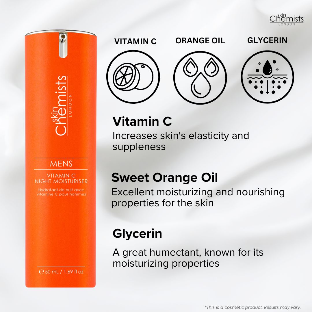 skinChemists professional Men's Vitamin C Night Moisturiser 50ml image 3