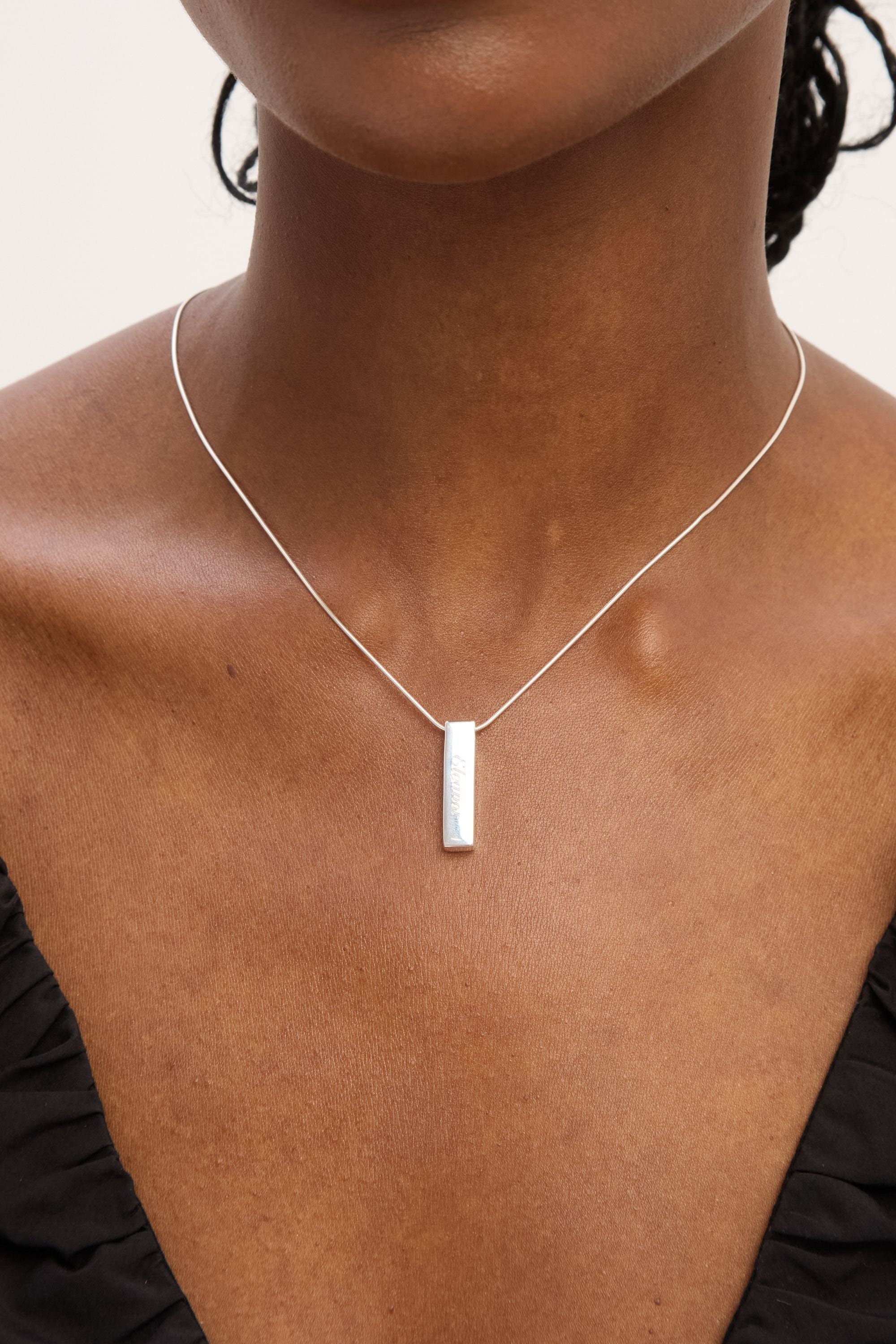 Simply Silver Sterling Silver 925 Polished Bar Pendant image 4