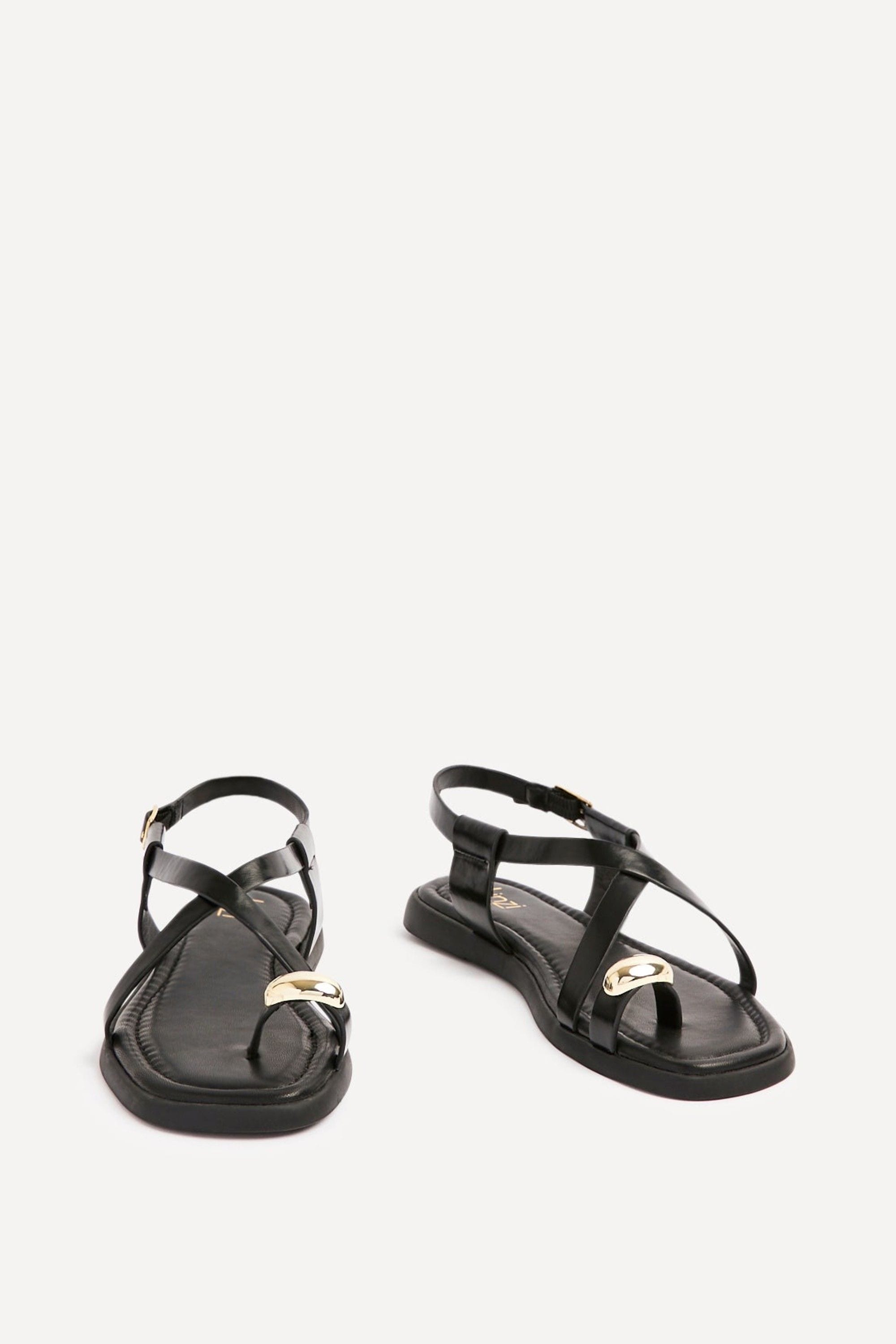 Linzi Salma Black & Gold Flat Sandals image 3