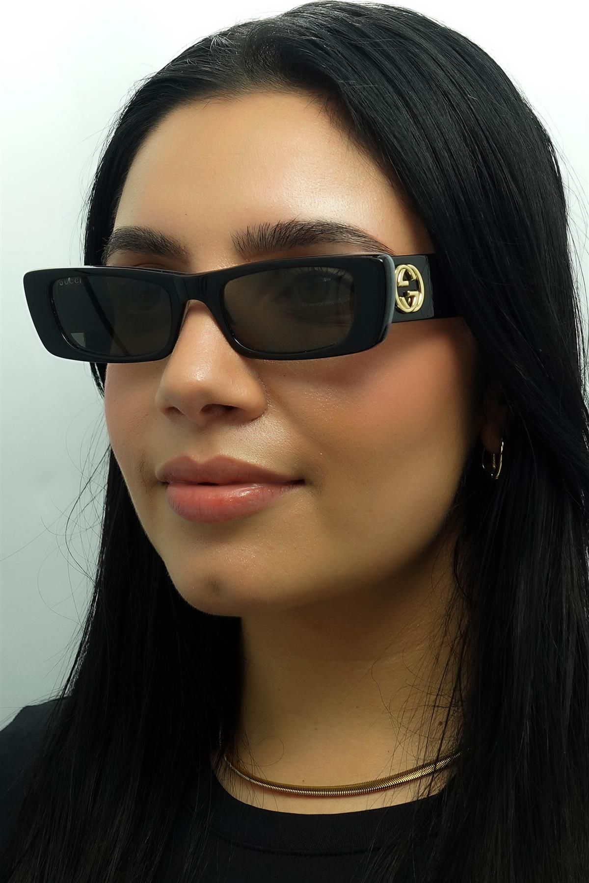 Gucci Rectangle Black Grey GG0516S image 5