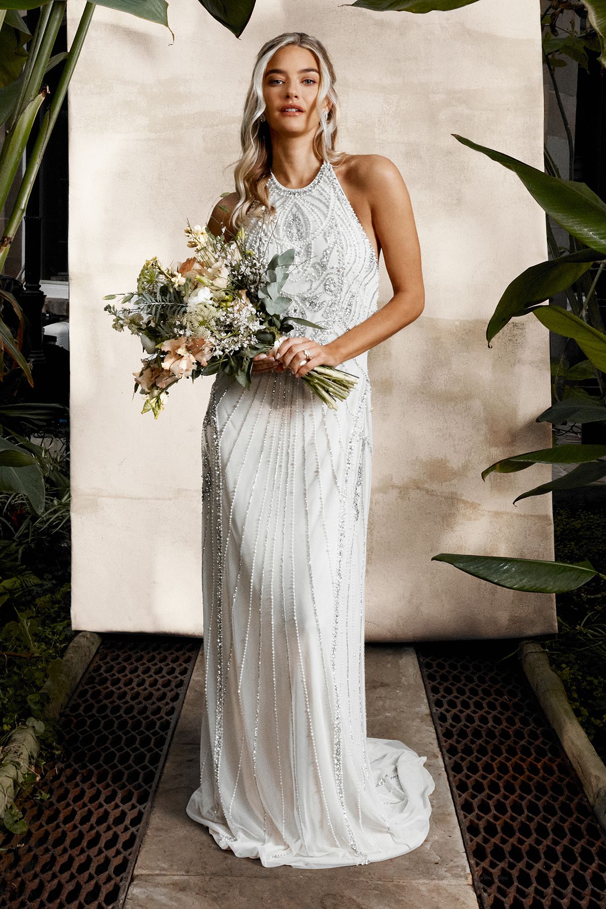 Coast Coast Honoured Sculpting Halterneck Embellished Wedding Dress Ivory image 1