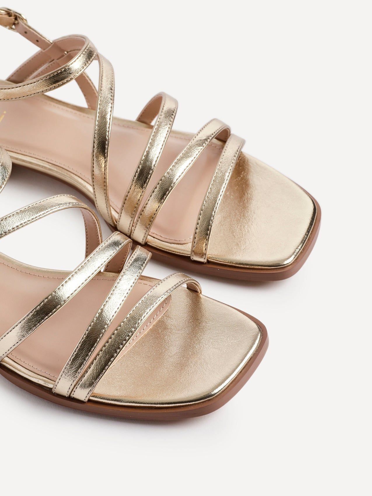 Linzi Lucie Gold Faux Leather Strappy Sandals image 5