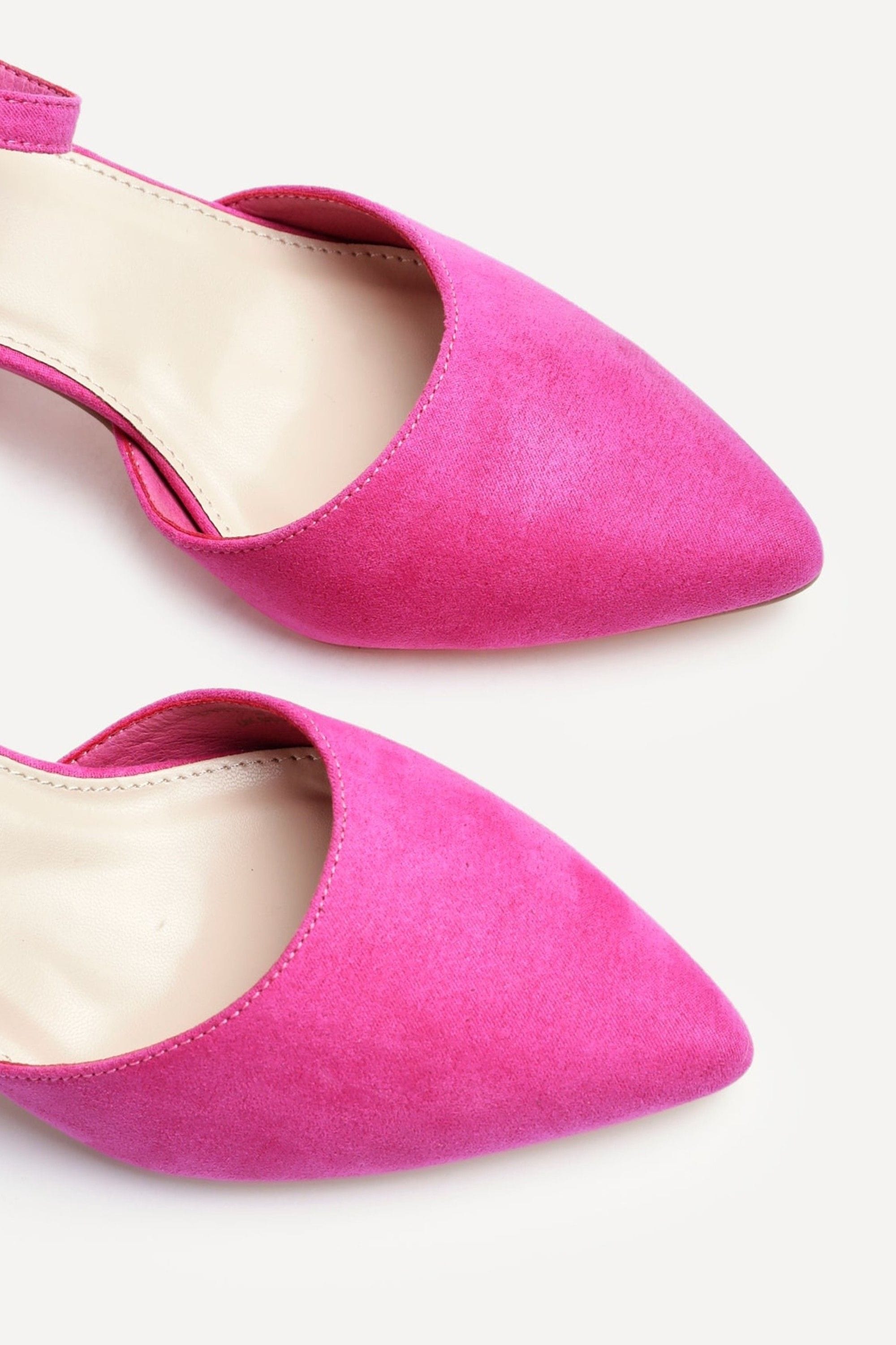 Linzi Larsa Wide Fit Pink Faux Suede Classic Pointed Toe Court Heel image 5