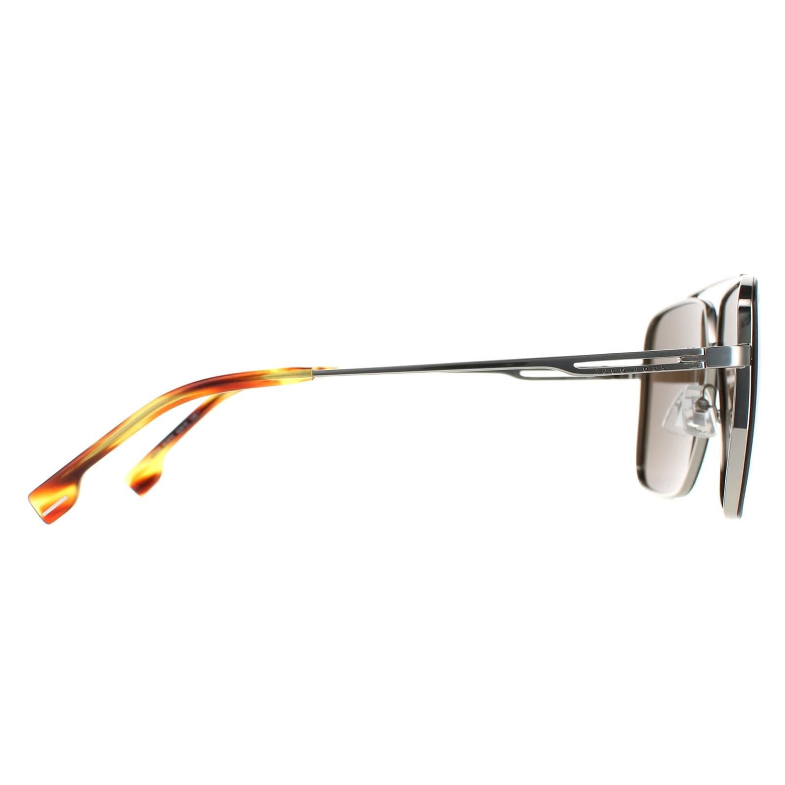 Hugo Boss Round Brown Horn Ruthenium Brown BOSS 1325/S image 4