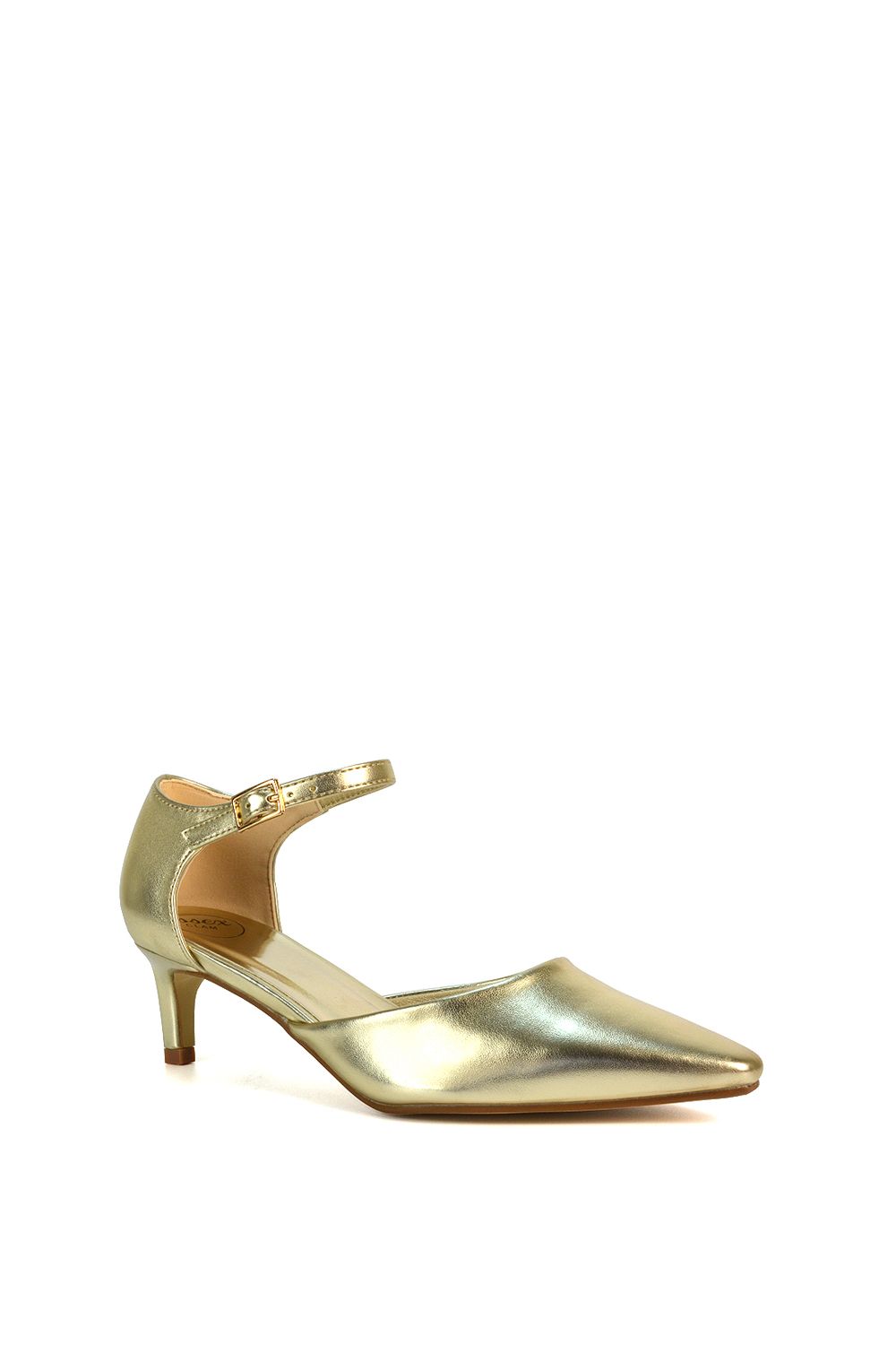 XY London 'Kacey' Kitten Low Heel Ankle Strap Pointed Toe Shoes image 2