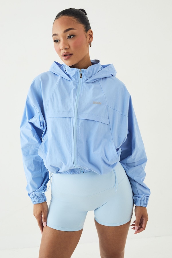 DSGN Studio DSGN Studio Zip Through Cropped Track Jacket Blue