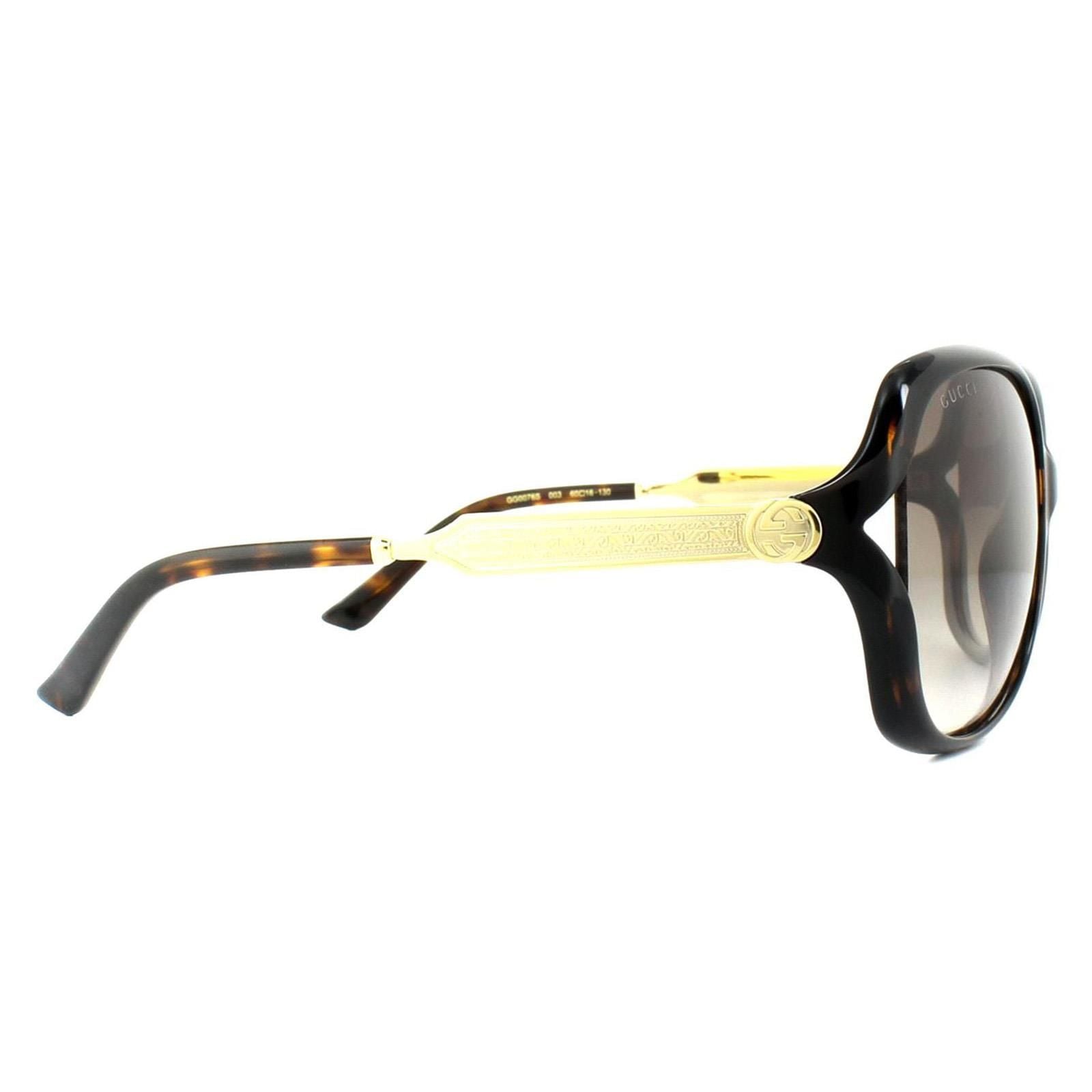 Gucci Fashion Havana Gold Brown Gradient Sunglasses image 4