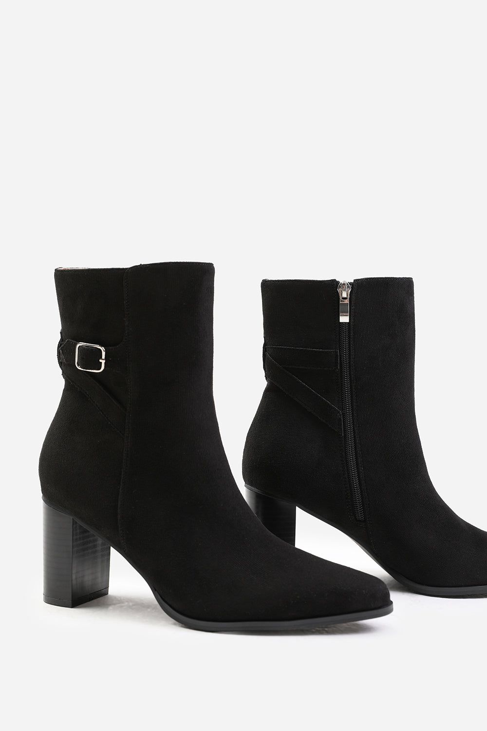 Where's That From 'North' Wide Fit Block Heel Boot With Buckle Detail image 3