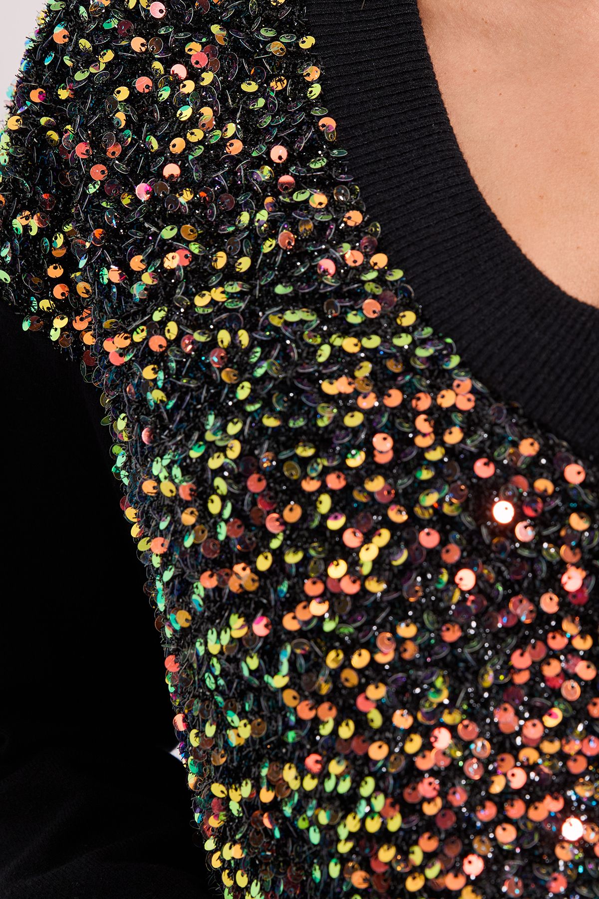 Dorothy Perkins Knitted Sequin Cricket Jumper Black image 5